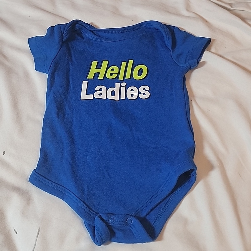 HELLO LADIES BLUE ONESIE SZ 3-6 MONTH